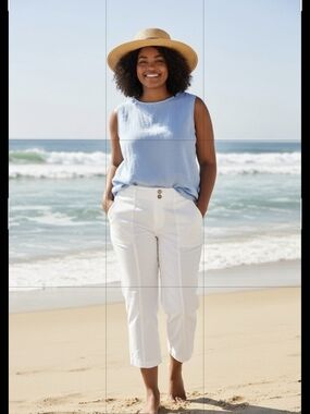 Dockers White Womens 12 Cotton Blend Cropped Comfy Stylish Pants